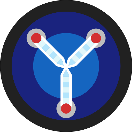 Back to the future, capacitor, technology icon